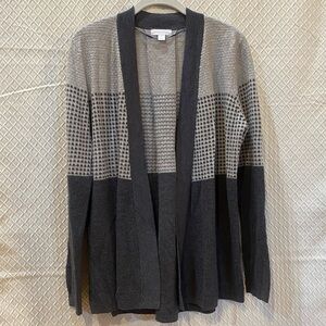 Carter Club Gray/Black Open Cardigan. Medium. Like New. Colorblock Style.